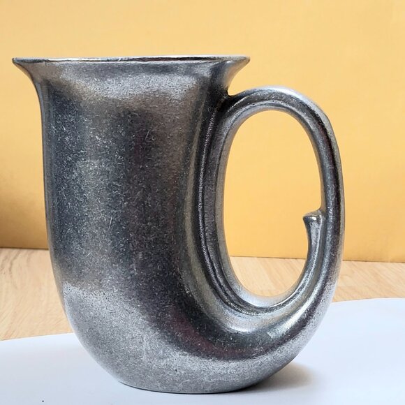 Set of 2 Vintage Wilton Armetale RWP Horn shaped Beer Stein Tankard Mug - Picture 10 of 11